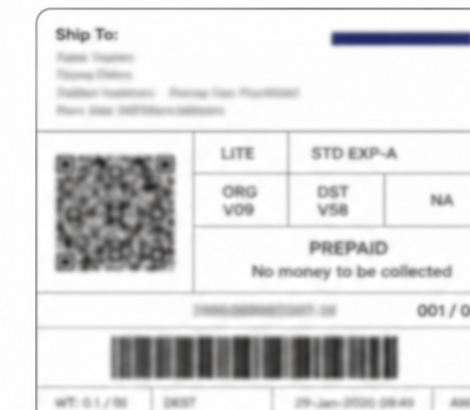 Blurred label preview